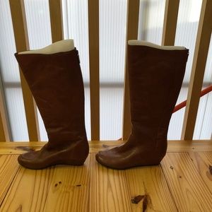 Brown Wedge Boots Never Worn